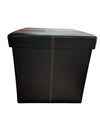 Modern Black Faux Leather Storage Ottoman Cube