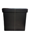 Modern Black Faux Leather Storage Ottoman Cube