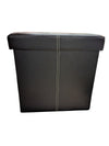 Modern Black Faux Leather Storage Ottoman Cube