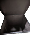 Modern Black Faux Leather Storage Ottoman Cube