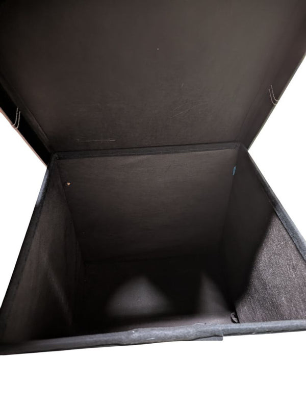 Modern Black Faux Leather Storage Ottoman Cube
