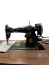 Vintage Singer Sewing Machine with Mid-Century Folding Cabinet
