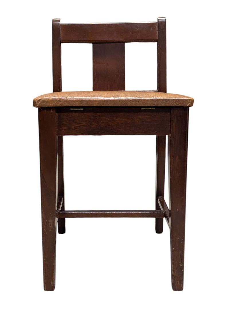 Solid Wood Storage Chair with Hinged Upholstered Seat