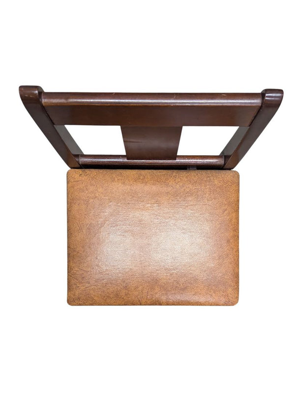 Solid Wood Storage Chair with Hinged Upholstered Seat