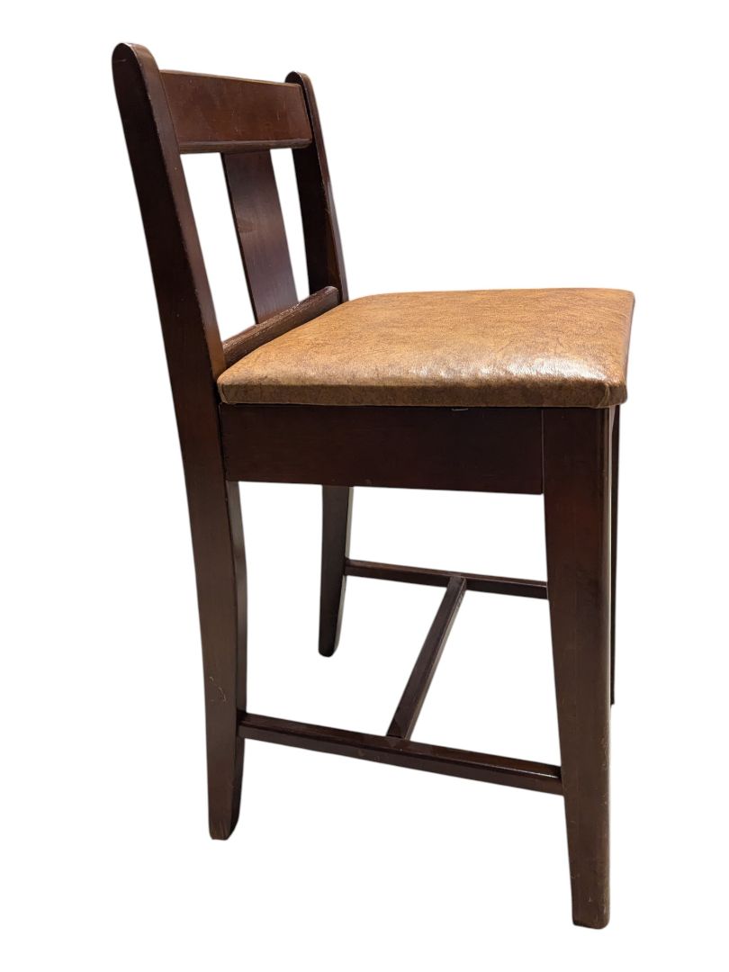 Solid Wood Storage Chair with Hinged Upholstered Seat