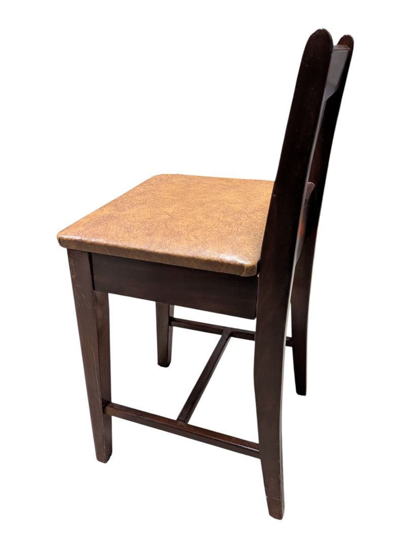 Solid Wood Storage Chair with Hinged Upholstered Seat