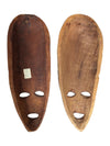 Pair of Hand-Carved African Style Wooden Wall Masks