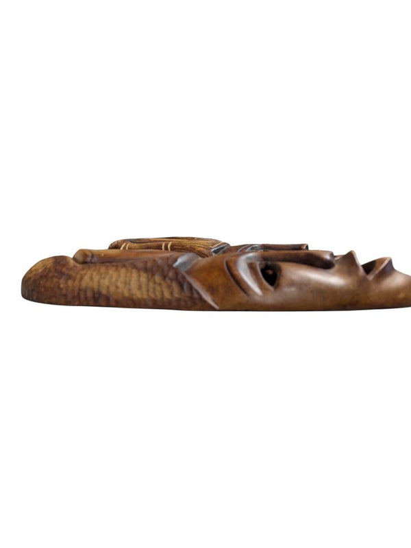 Pair of Hand-Carved African Style Wooden Wall Masks