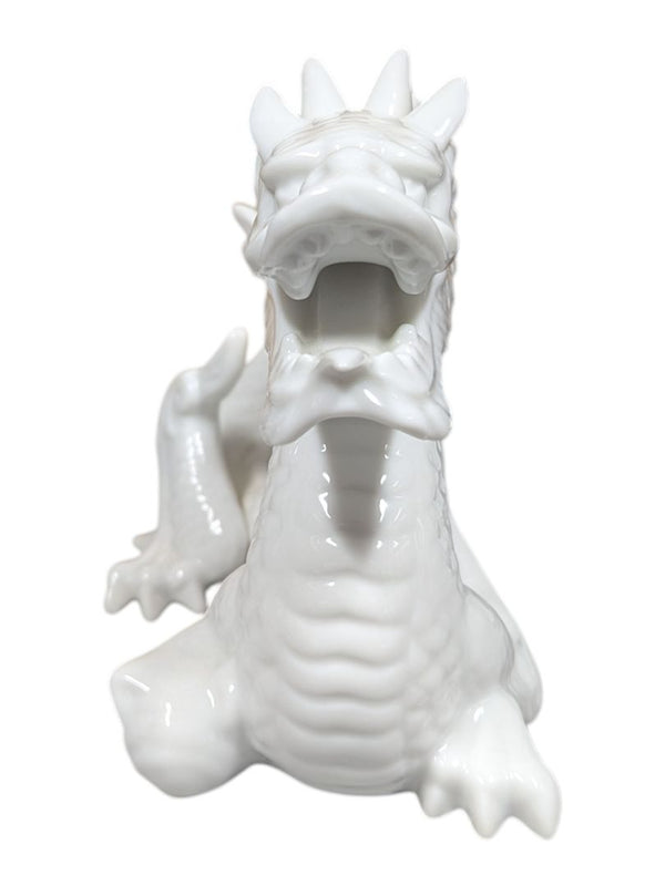 White Glazed Ceramic Dragon Figurine