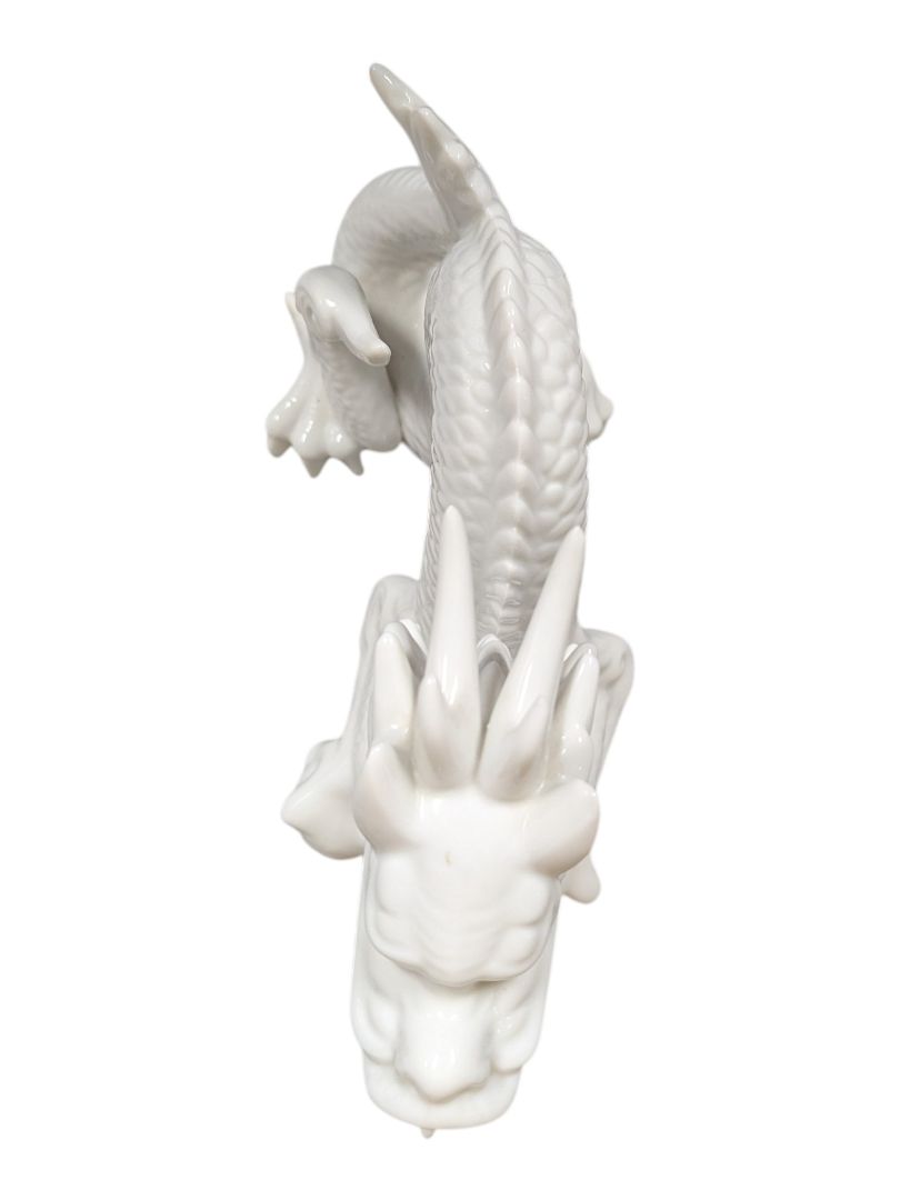 White Glazed Ceramic Dragon Figurine