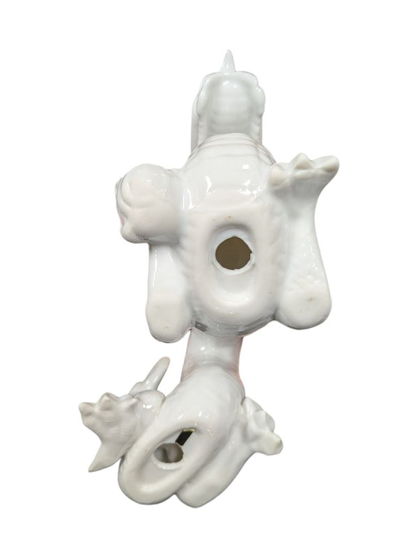 White Glazed Ceramic Dragon Figurine