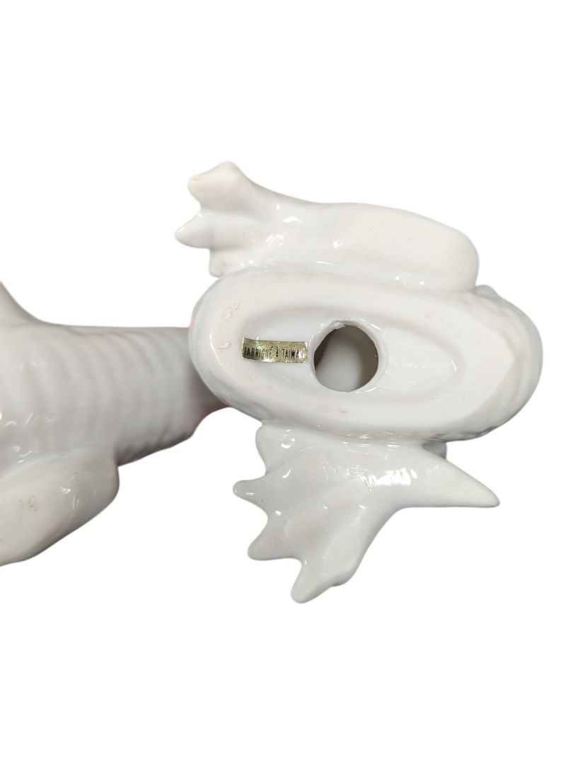 White Glazed Ceramic Dragon Figurine