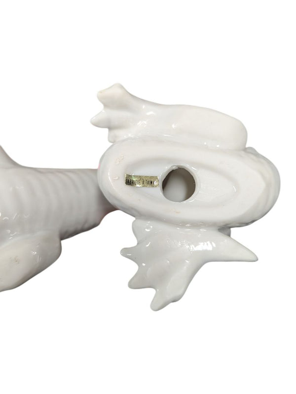 White Glazed Ceramic Dragon Figurine