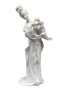 Elegant White Porcelain Geisha Figurine – Floral Offering
