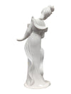 Elegant White Porcelain Geisha Figurine – Floral Offering