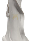 Elegant White Porcelain Geisha Figurine – Floral Offering