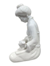 Vintage White Glazed Asian Lady Figurine – Seated with Instrument