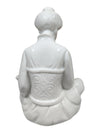 Vintage White Glazed Asian Lady Figurine – Seated with Instrument