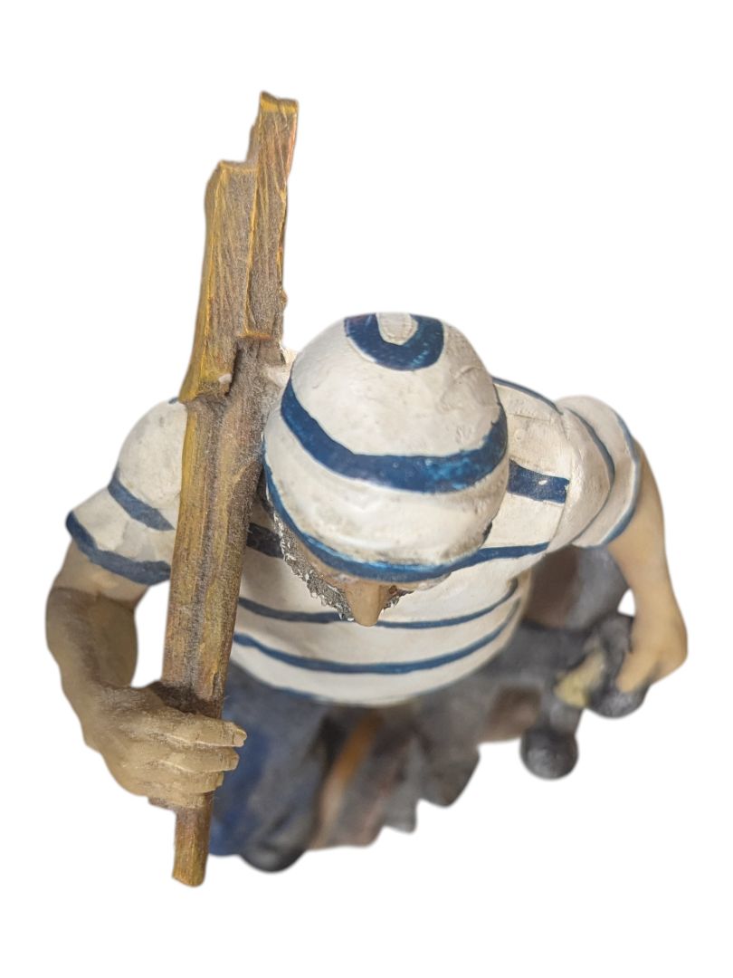 Vintage Nautical Sailor Figurine with Anchor & Barrel