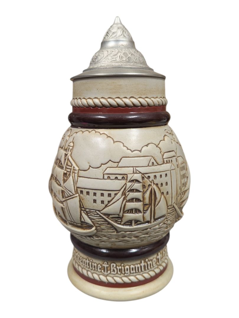 Vintage Avon Nautical Ship Relief Stein & Mugs – 3 Piece Set