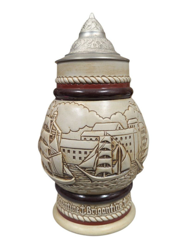 Vintage Avon Nautical Ship Relief Stein & Mugs – 3 Piece Set