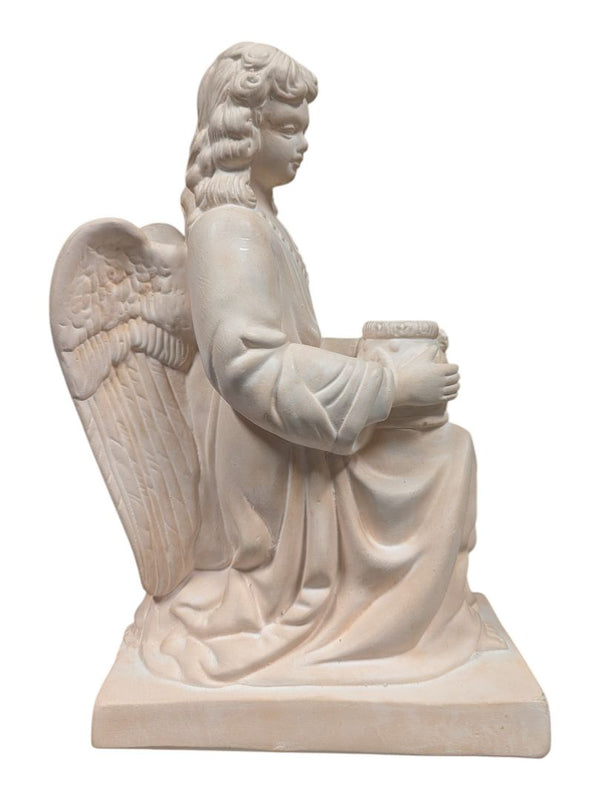 Vintage Kneeling Angel Figurine with Vessel Statue