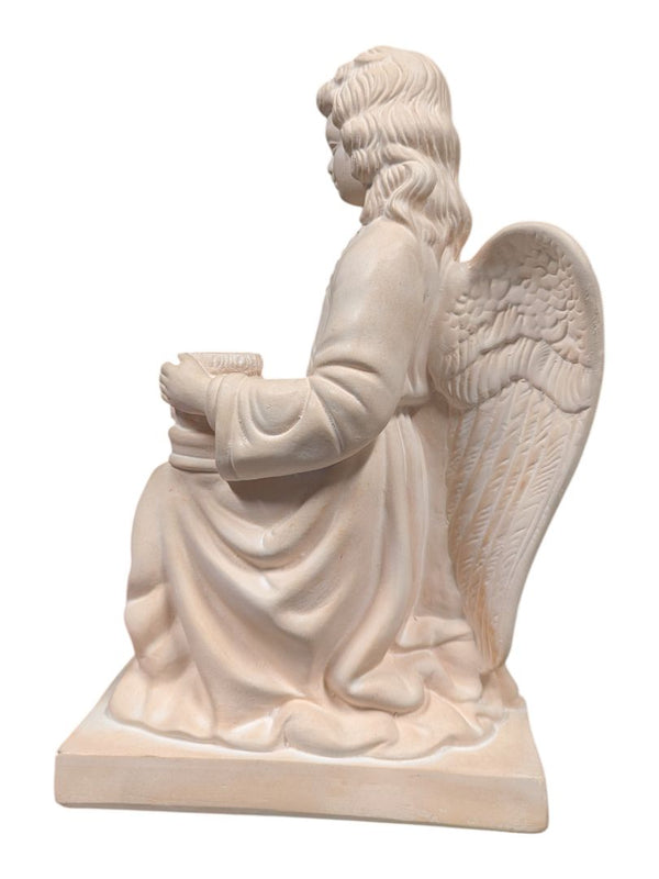 Vintage Kneeling Angel Figurine with Vessel Statue