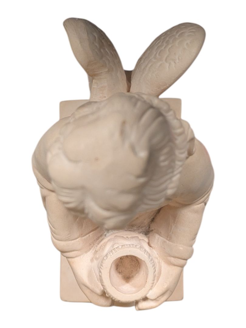 Vintage Kneeling Angel Figurine with Vessel Statue