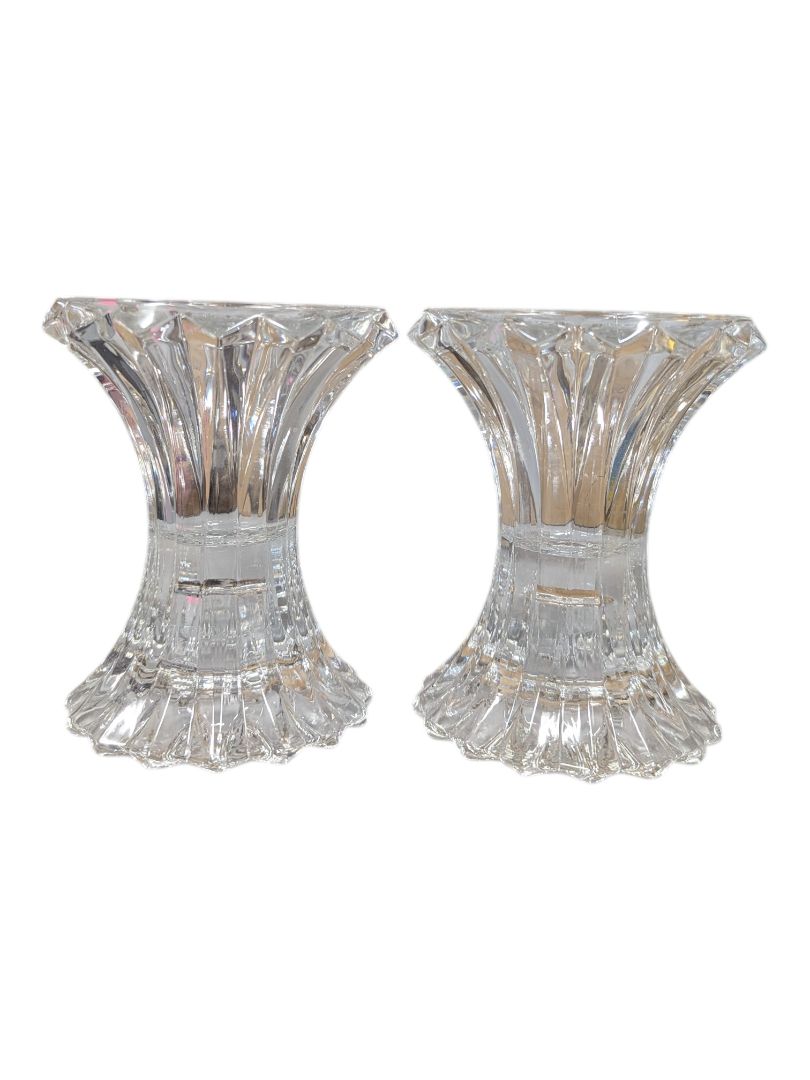 Pair of Vintage Pressed Glass Votive Holders / Mini Vases