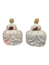 Pair of Hand-Painted Porcelain Lady Trinket Boxes