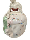 Pair of Hand-Painted Porcelain Lady Trinket Boxes