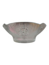 Vintage Frosted Floral Glass Serving Bowl