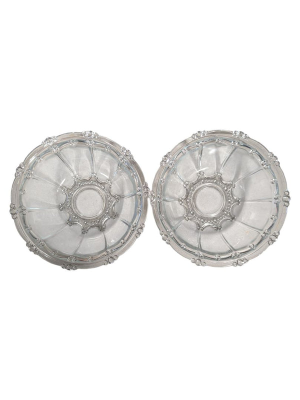 Pair of Vintage Pressed Glass Dessert Bowls