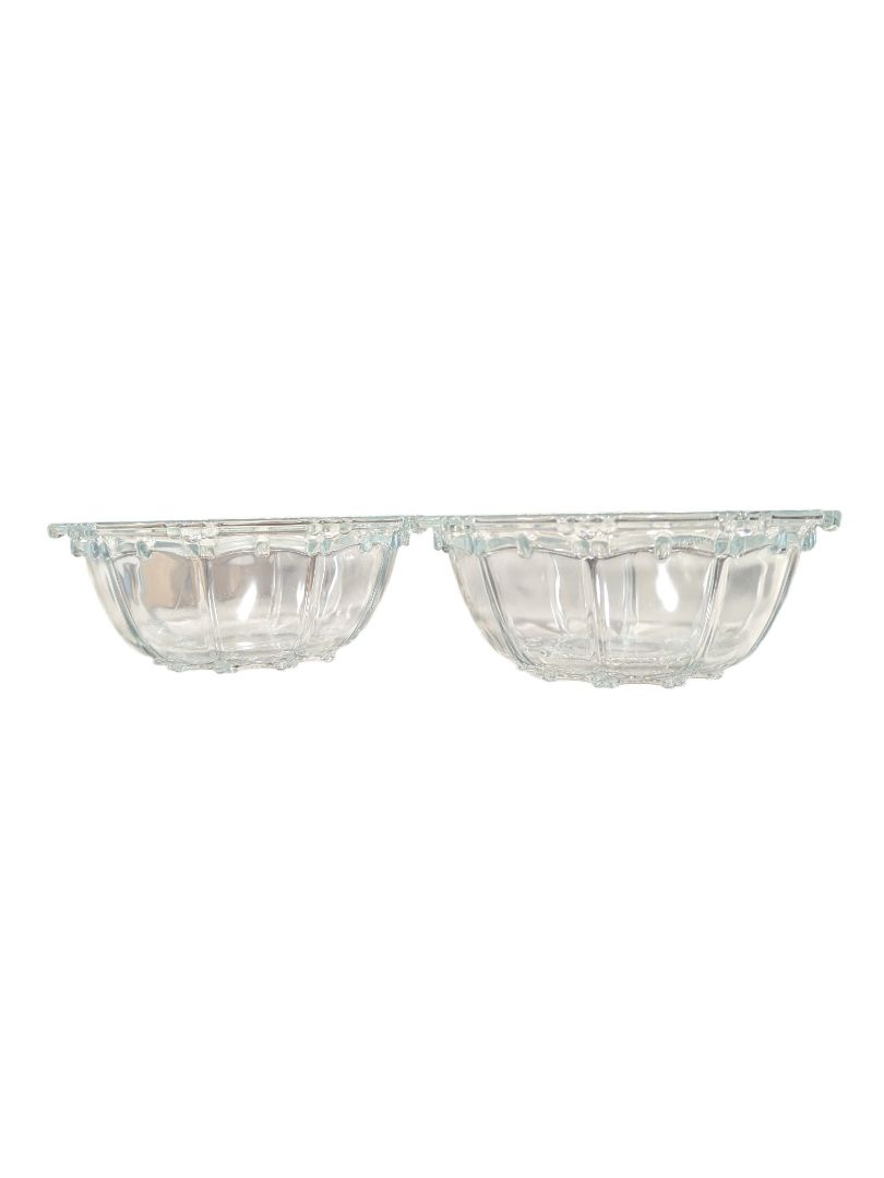 Pair of Vintage Pressed Glass Dessert Bowls
