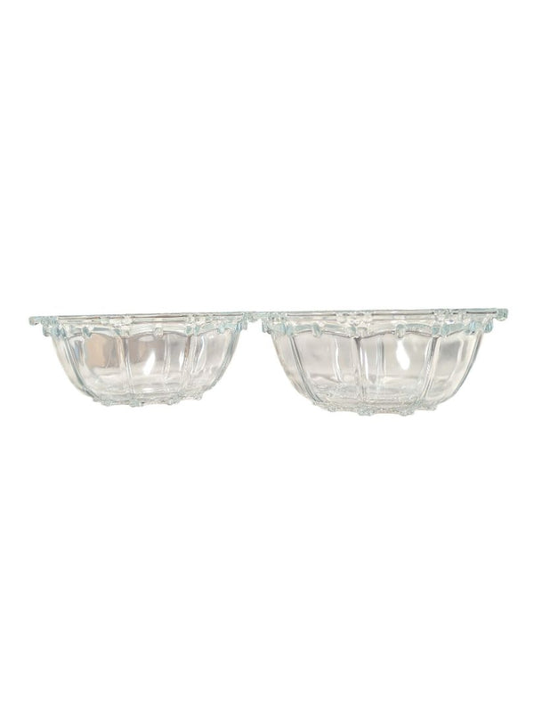 Pair of Vintage Pressed Glass Dessert Bowls
