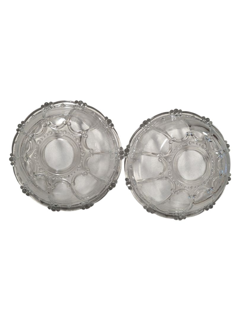 Pair of Vintage Pressed Glass Dessert Bowls