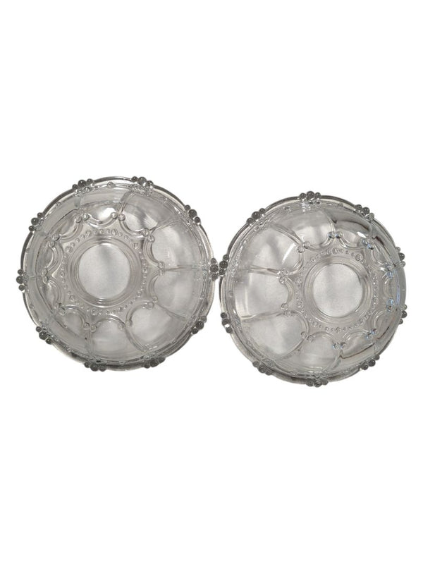 Pair of Vintage Pressed Glass Dessert Bowls