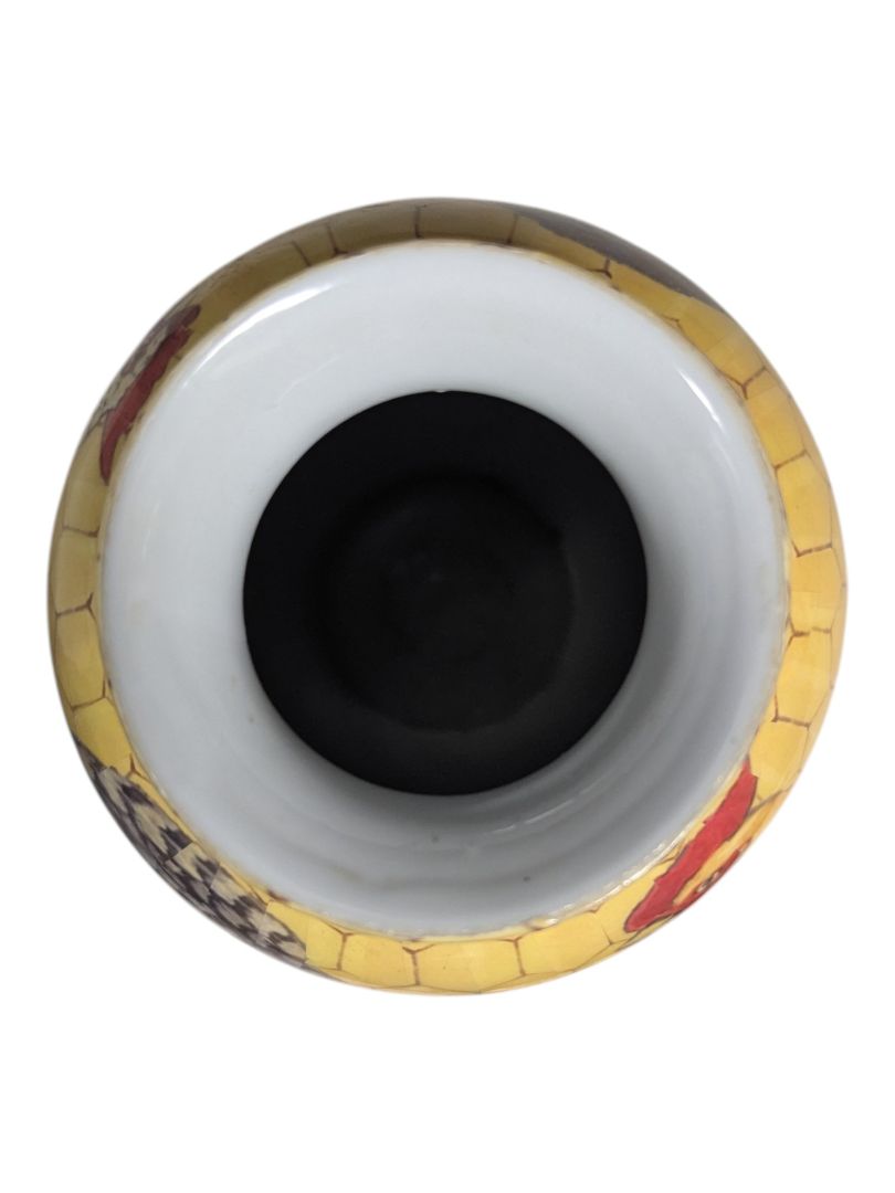 Fitz and Floyd Rooster Vase – Honeycomb Pattern