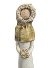 Signed Studio Pottery Figure – Rustic Hooded Girl
