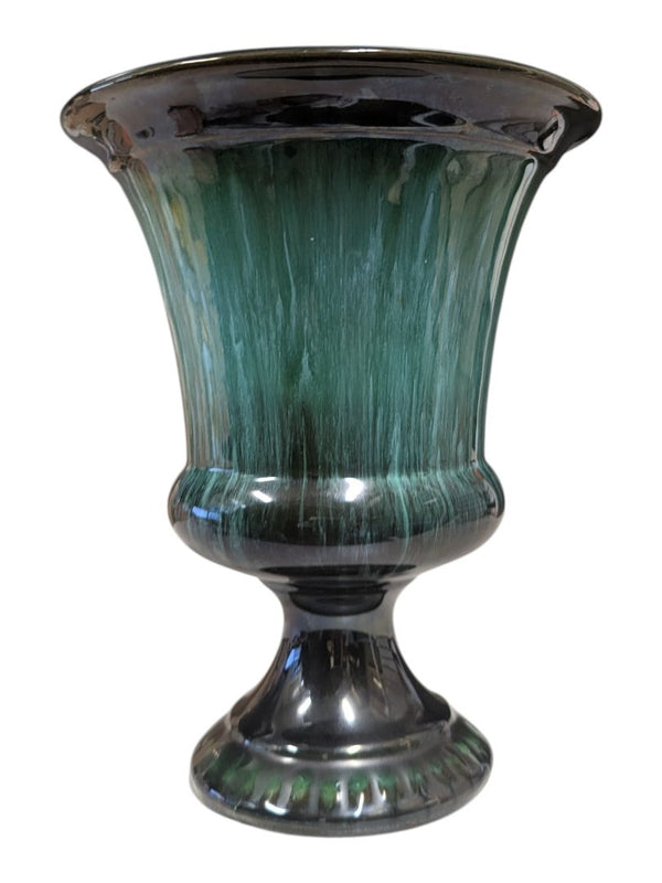 Blue Mountain Pottery Green Glaze Pedestal Urn Vase