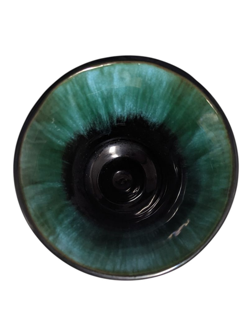 BMP Green Glaze Pedestal Urn Vase