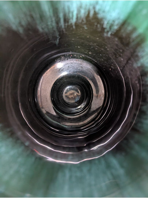 BMP Green Glaze Pedestal Urn Vase