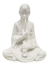 White Glazed Seated Asian Scholar Figurine