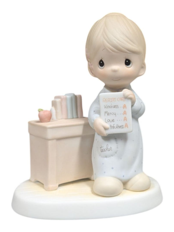 Precious Moments “Love Never Fails” Figurine – Teacher Report Card w/ Box