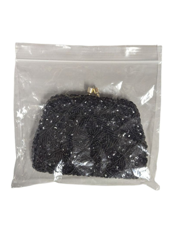 Black Beaded Evening Clutch Purse