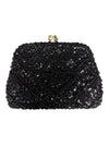 Black Beaded Evening Clutch Purse
