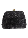 Black Beaded Evening Clutch Purse