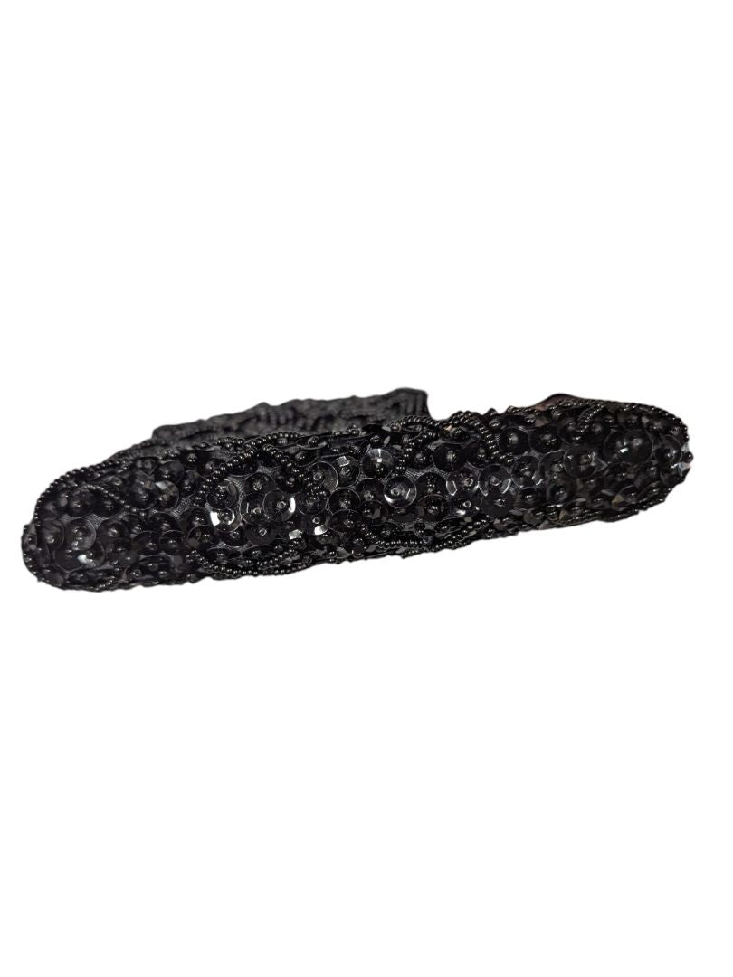 Black Beaded Evening Clutch Purse