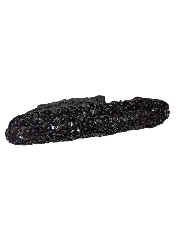 Black Beaded Evening Clutch Purse
