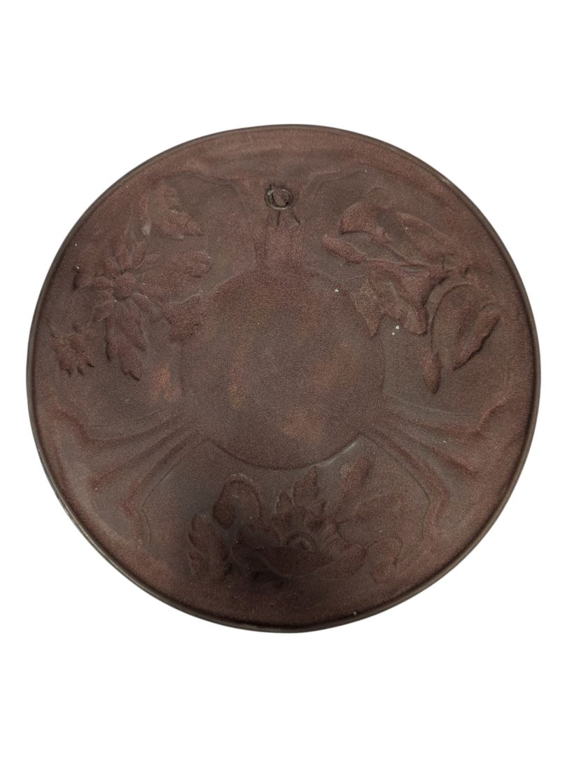Albert Gilles Copper Wall Plate with Floral Relief